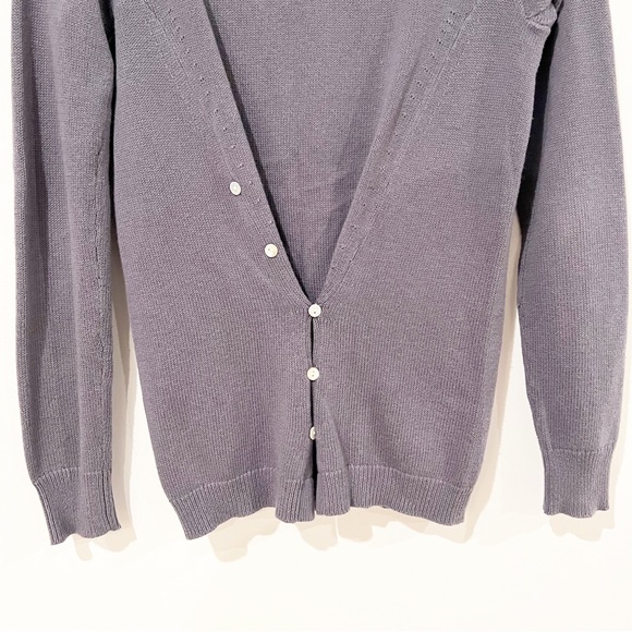 Brochu Walker The Horne Button Back Cashmere Blend Cardigan in Smoke Grey - Picture 6 of 12